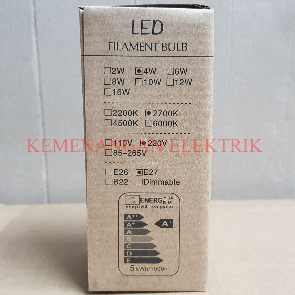 LAMPU LED FILAMENT BULB EDISON 4W / FILAMEN VINTAGE 4 WATT E27 - ST64 / LAMPU CAFE KAFE