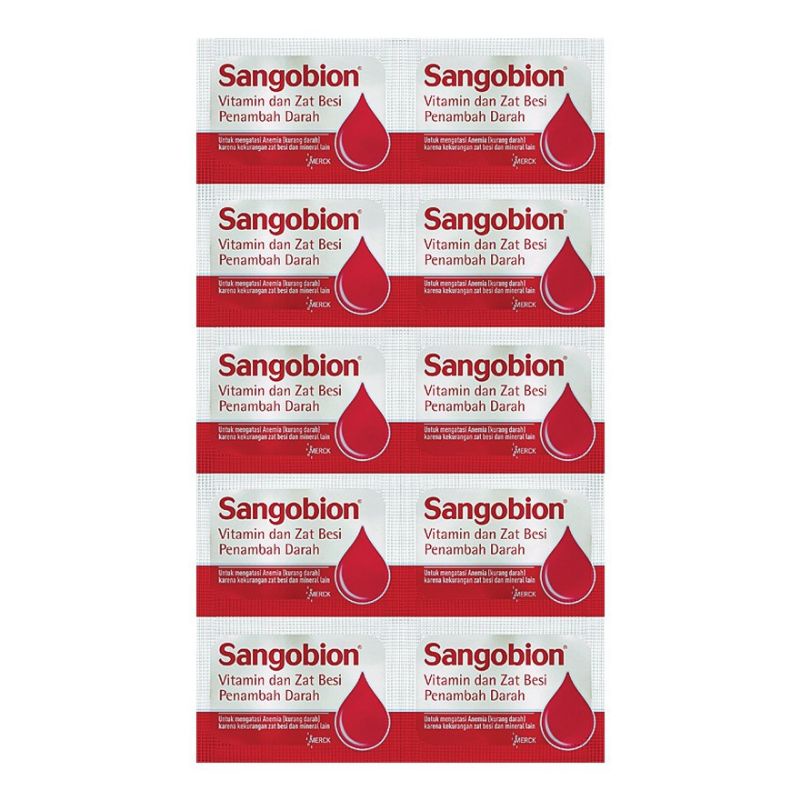 SANGOBION New Formula 1 Strip @10 Tablet Penambah Darah / Zat Besi, Vitamin, Mineral