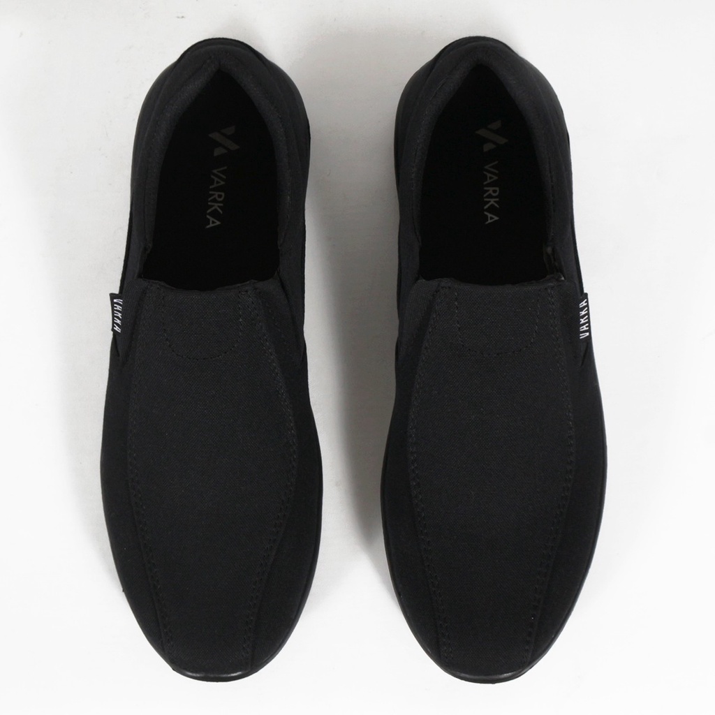 Sepatu Slip On Pria V 57716 Brand Varka Sepatu Kets Kerja Santai Jalan Jalan Harga Murah Berkualitas - Hitam