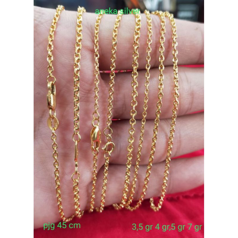Kalung Nori Medan, Perak 925, Sepuh emas kuning 24, 110.000 - 155.000/pcs