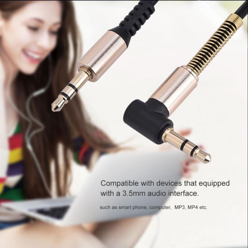 btsg 3.5MM Audio Cable 3.5 Jack Male to Male AUX Cord Wire Stretchable Spring Cable for Car Phone Headphone Speaker Accessories