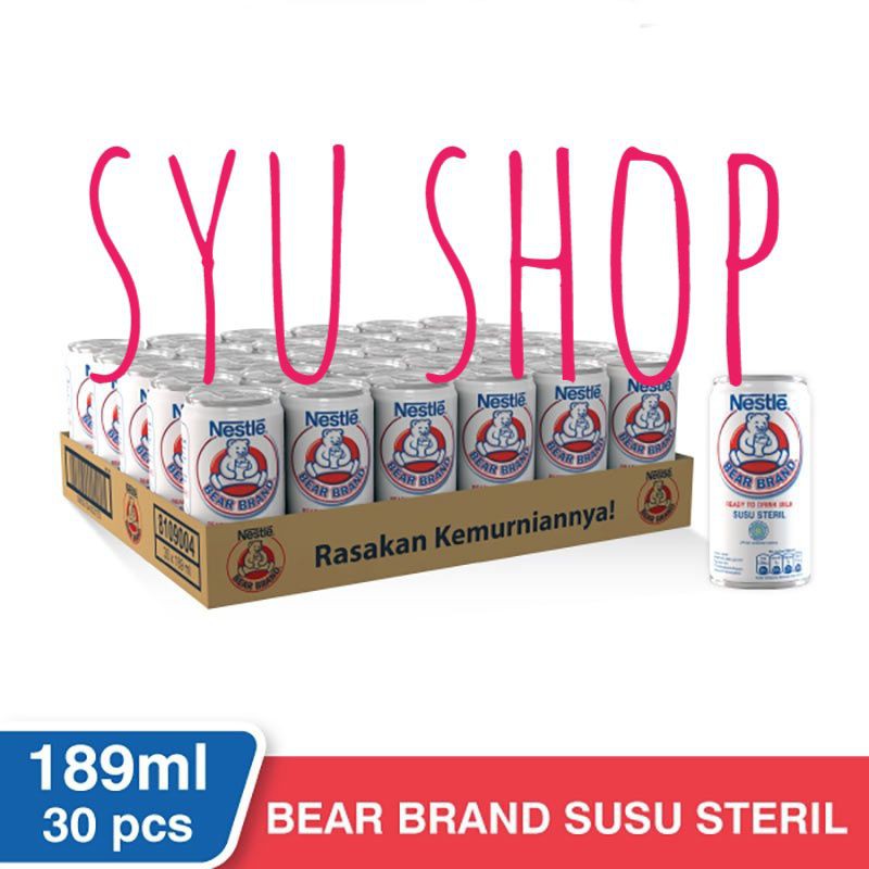 

nestle bear brand 189 ml 1 dus karton isi 30 susu beruang