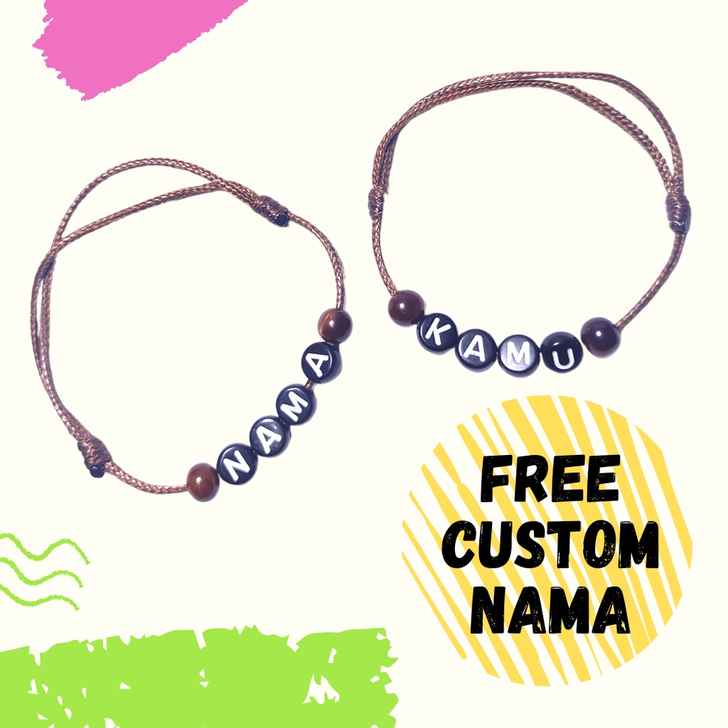 Gelang Kokka Tali - Custom Nama Huruf - Bayi Anak Dewasa - TND