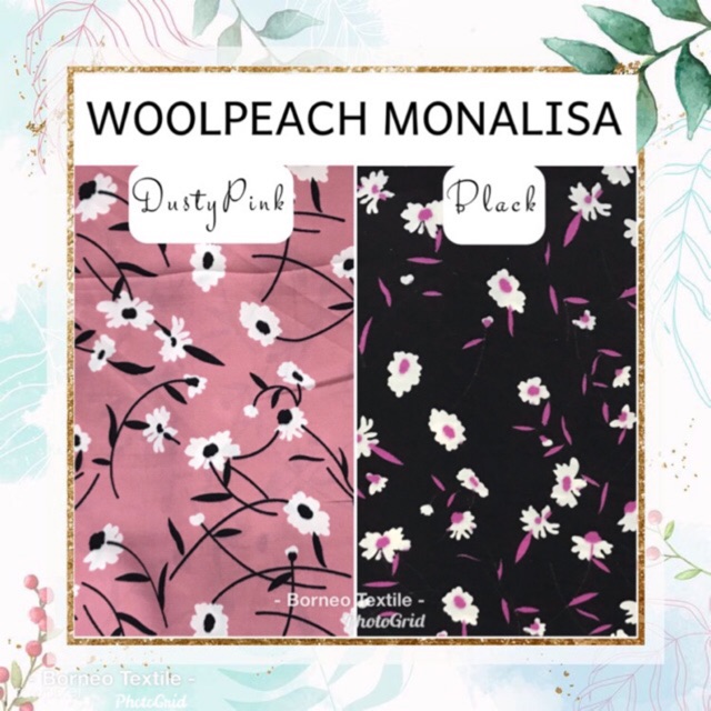 Kain Bahan Monalisa Woolpeach Wolfis Mirella Motif Per 50cm 1 2m Shopee Indonesia