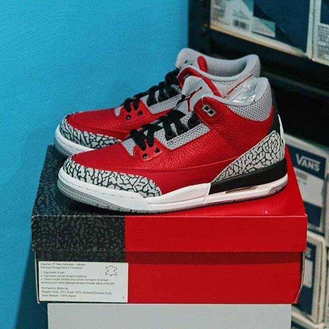 NIKE Air Jordan 3 Fire Red Cement Original