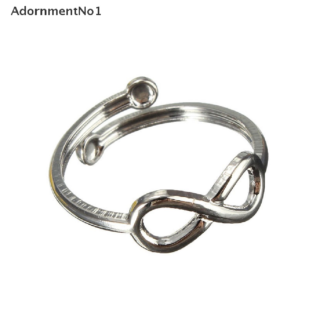 (AdornmentNo1) Cincin Jari Kaki Adjustable Desain Infinity Gaya Retro Untuk Wanita