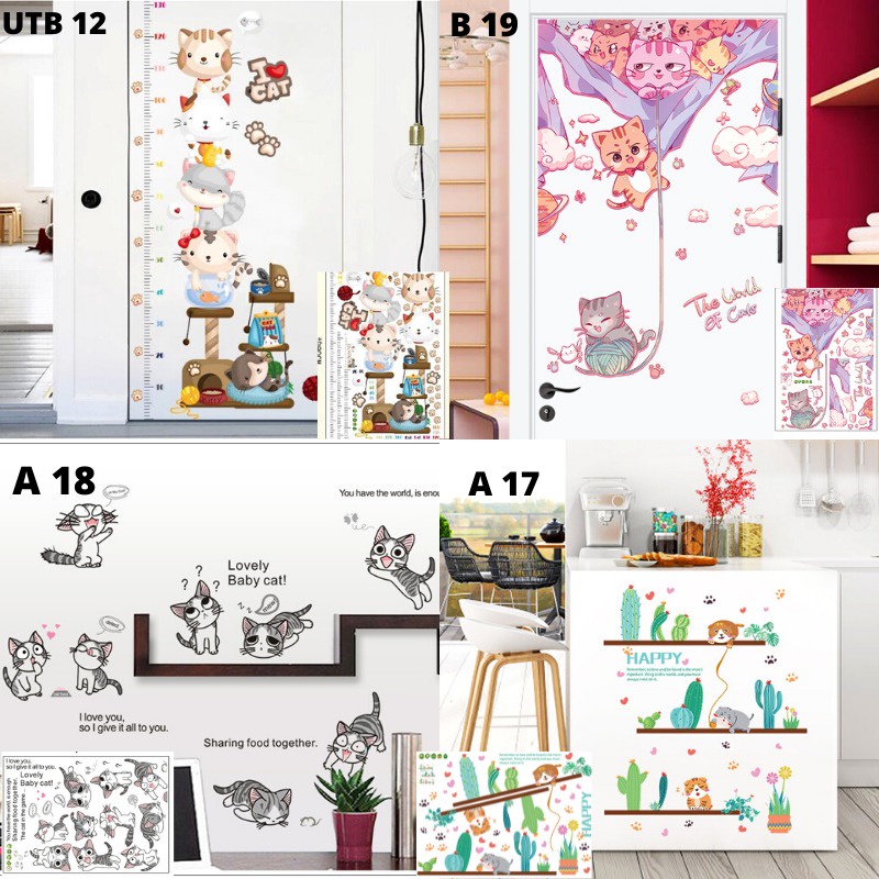 SETIKER STIKER WALLSTICKER WALL STICKER TEMBOK DINDING KUCING KACA KERAMIK KRAMIK WALLSTIKER ANIMAL DEKORASI RUMAH RUANG TAMU KELUARGA KAMAR TIDUR ANAK ANAK LUCU BABY DEKOR TEGEL DECOR LEMARI KITCHEN SET KULKAS DAPUR MURAH GUDANG WALLPAPER WALLSTICKER