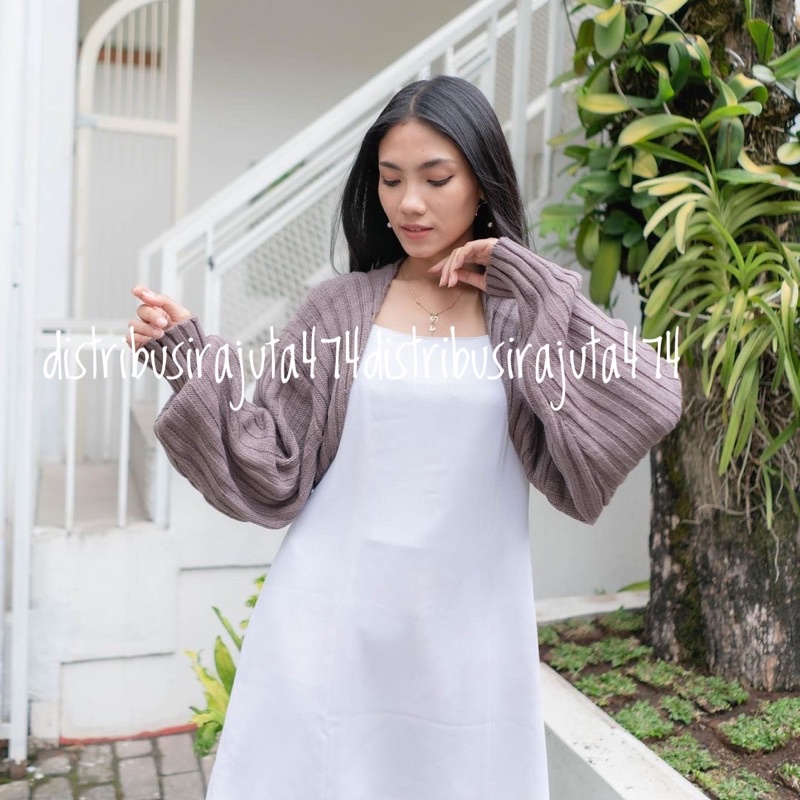 FASHION CAPPA OVERSIZE CROP OUTER LULU HALF CARDIGAN BALERO RAJUT JALUR