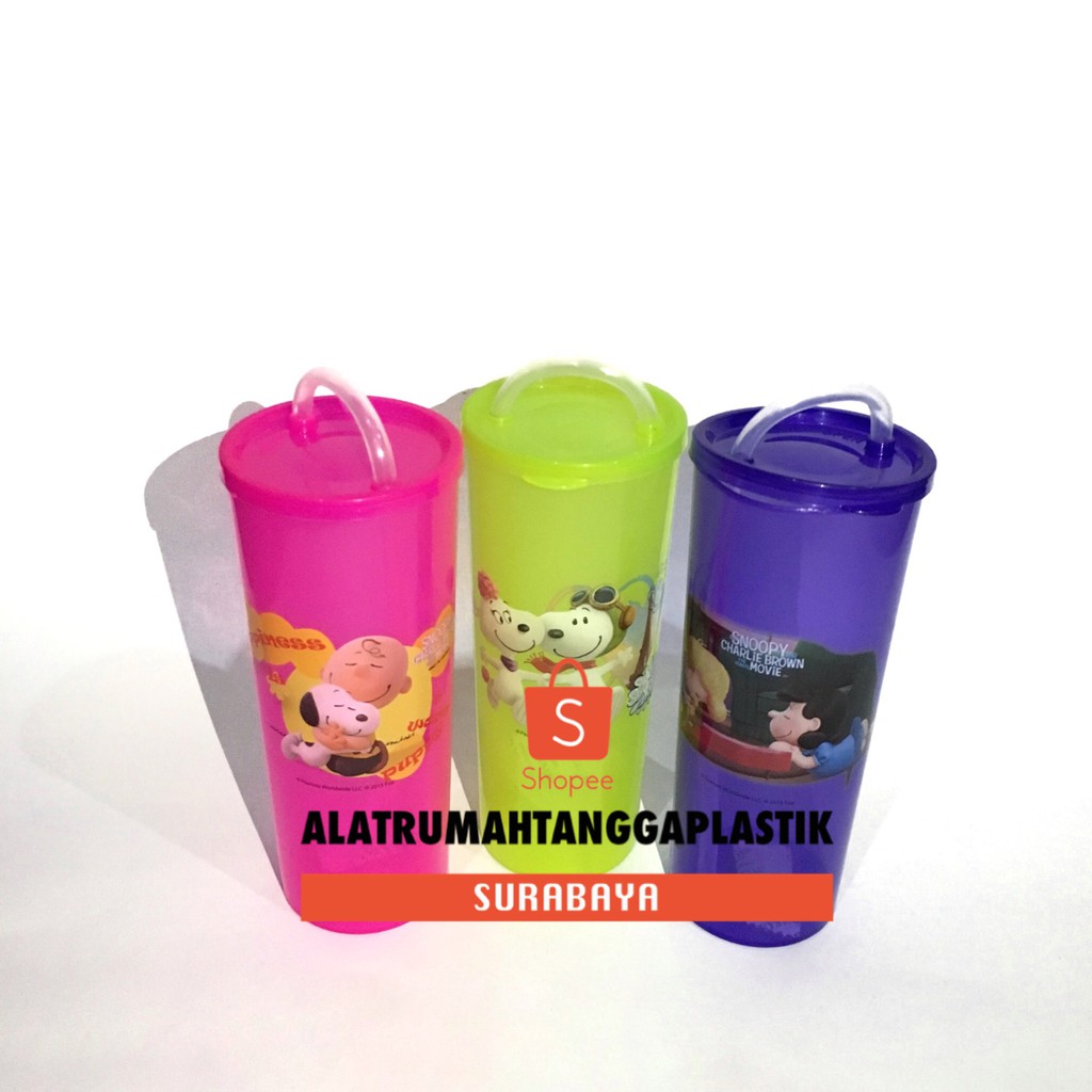 6 pcs Gelas + Sedotan Plastik / Botol Plastik / Tumbler Plastik / Botol Souvenir / Botol Murah / Bot