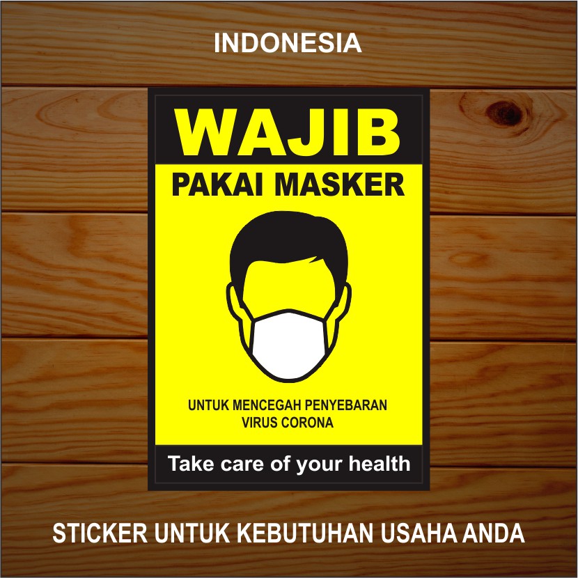 STIKER WAJIB PAKAI MASKER