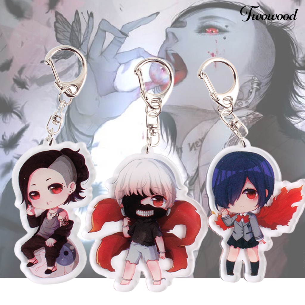 Twowood Gantungan Kunci Dua Lapis Motif Anime Tokyo Ghoul Kaneki Ken Suzuya Touka Kirishima