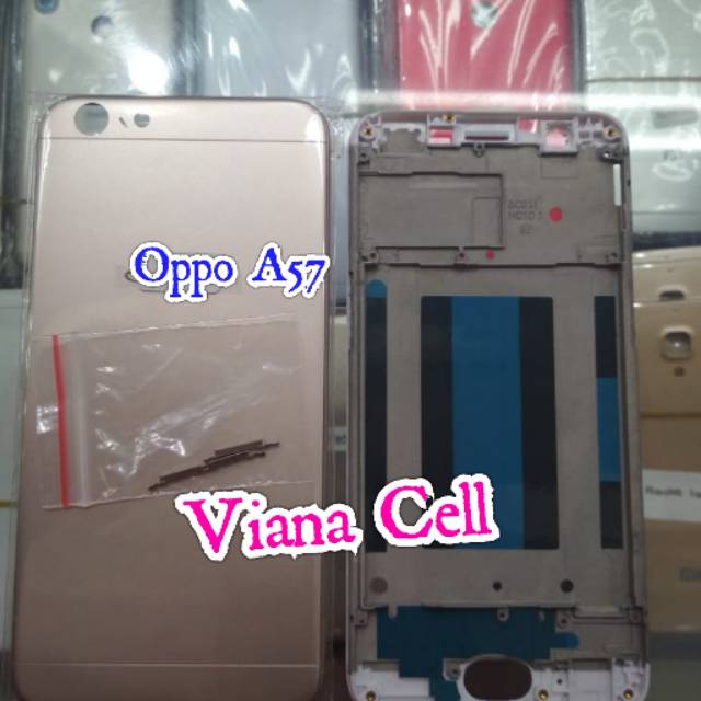 NEW BACK DOOR BACKDOOR CASING KESING HOUSING PLUS FRAME LCD FULLSET OPPO A57 ORIGINAL