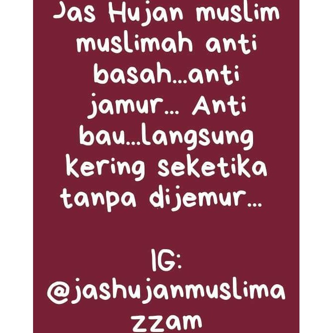 jas hujan gamis plus cadar bahan taslan istimewa(gamis,kerudung,cadar)