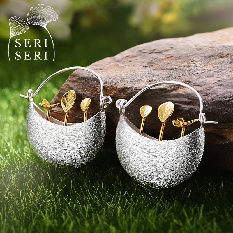 SERI SERI Anting Wanita Perak 925 Asli Little Garden Sterling Silver Earrings