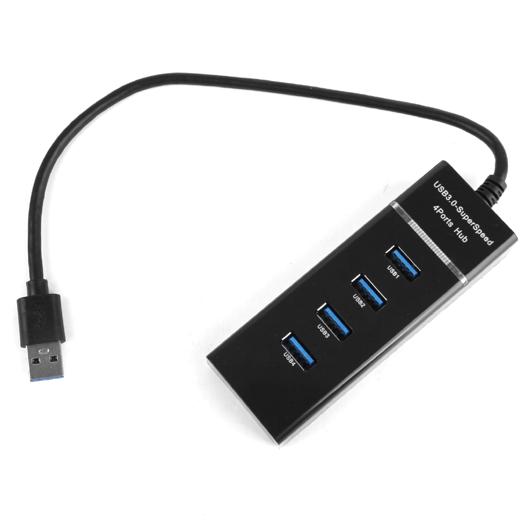 Hub Splitter 4 Port USB 3.0 Kecepatan Tinggi 5Gbps Dengan Indikator Built-in 3.0