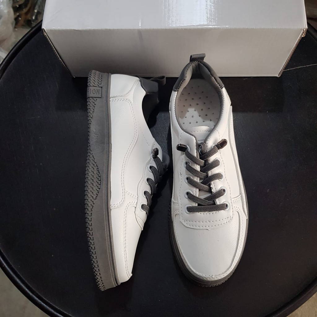[✅RESTOCK] BEST SELLER JKS2404 Leather Sneakers wanita import-gray