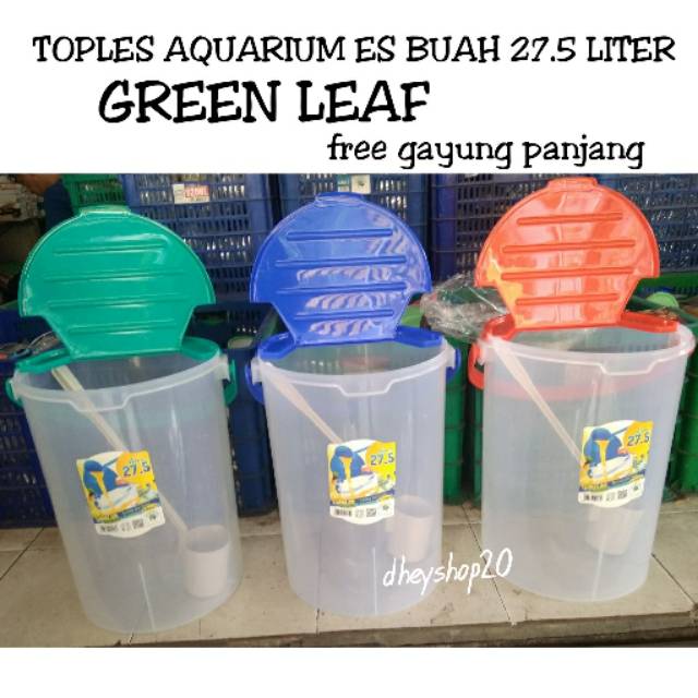 ( KHUSUS GOSEND ) TOPLES ES BUAH BULAT 27.5 LITER / AQUARIUM + GAYUNG