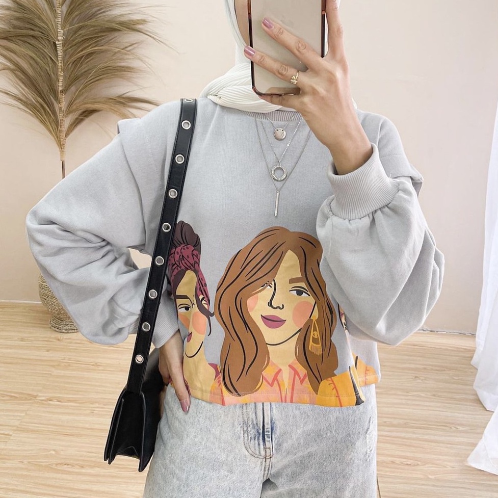 Weijia Fashion OOTD Sweater ALUYA / FLEECE Sweater Selza (LD 100, P 60) / Atasan Sweater Wanita / Sw