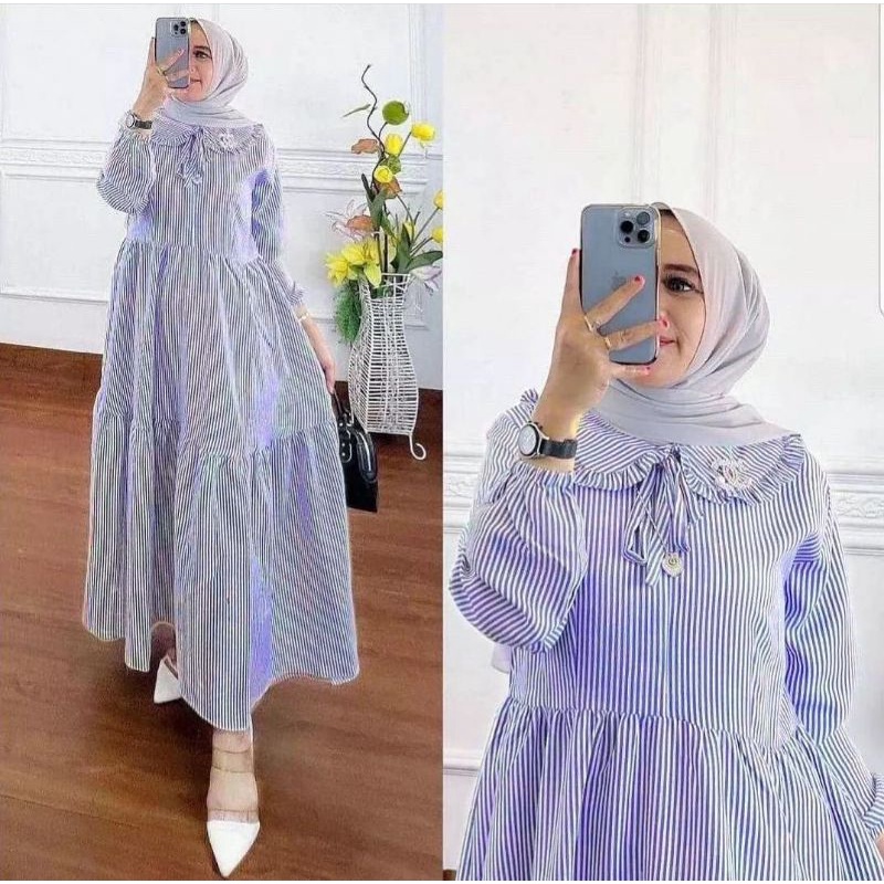 Dress Muslim. Fashion Muslim. Pakaian Wanita. Baju Wanita. Tyara midi Dress