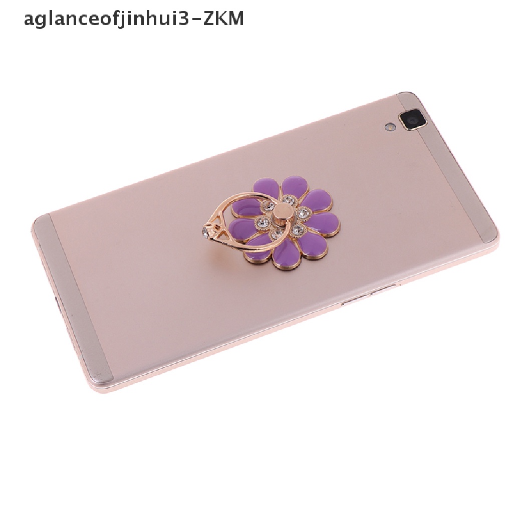 [AGID] Flower finger ring smartphone colorful metal stand holder phone holder stand  [zkm]