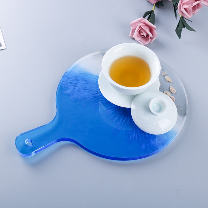Moonlight&quot; Serving Board Tray Crystal Epoxy Resin Mold Coaster Plate Casting Silicone Mould