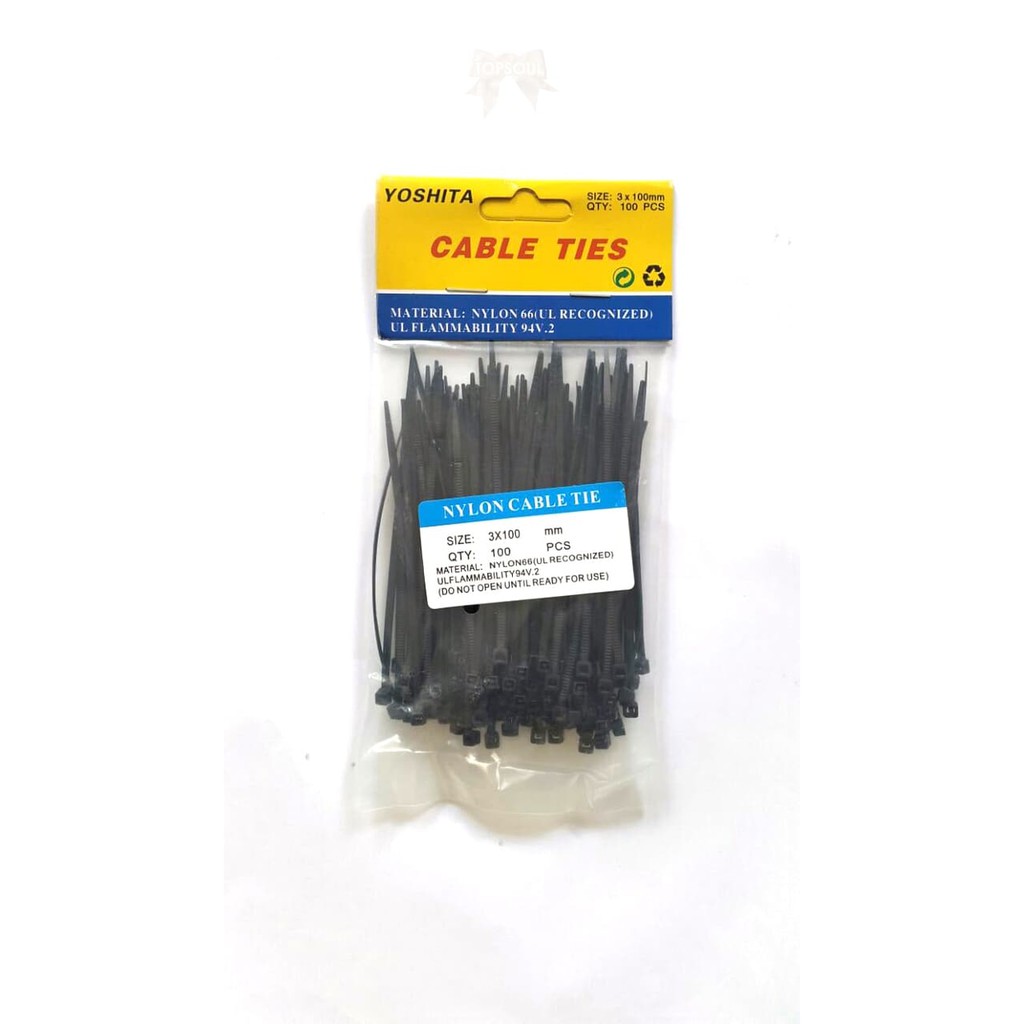 

[HITAM] Cable Ties 2.5 x 100mm / Klip Pengikat Kabel Tie Tis isi 100pc