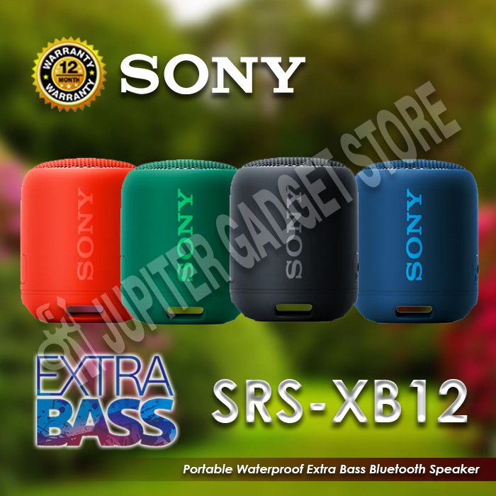 Sony SRS-XB12 / XB12 Extra Bass Portable Bluetooth Speaker - ORI - Hitam