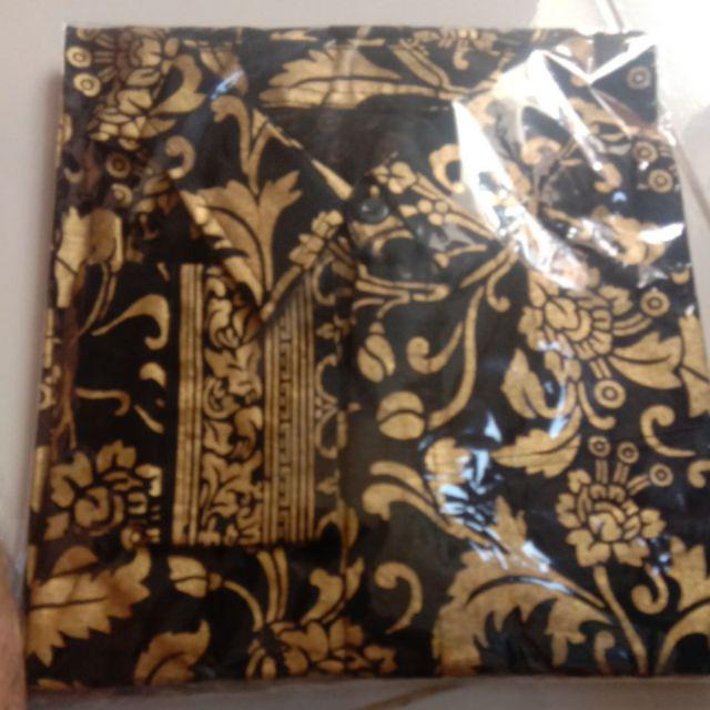 Tey-17 Batik Pria Asj Sa Hrb026 Kenongo Kemeja Tosca Pendek Pekalongan Padi M L Xl Sogan Tulis ::