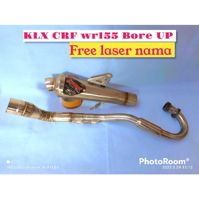 Knalpot racing ORIGINAL K-DUNK not fanterra untuk KLX Crf wr155 suara gahar