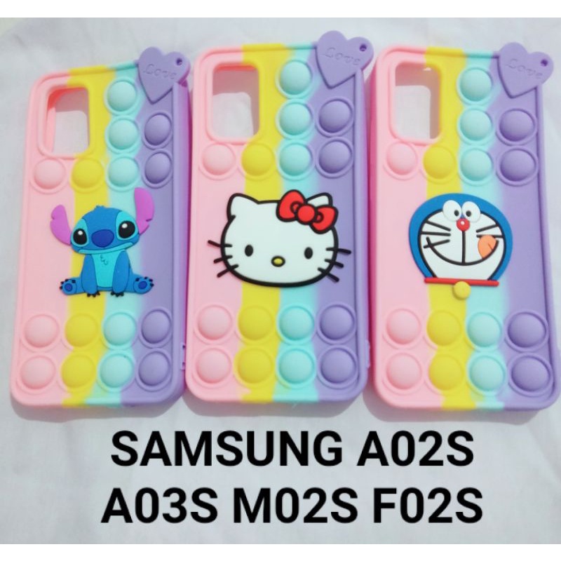Samsung A02S M02S F02S Case Pop It Kartun Rainbow Softcase Terbaru