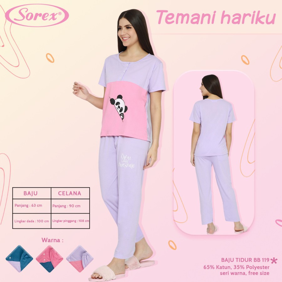 stelan set baju tidur sorex bb116 116 115 113 piyama katun