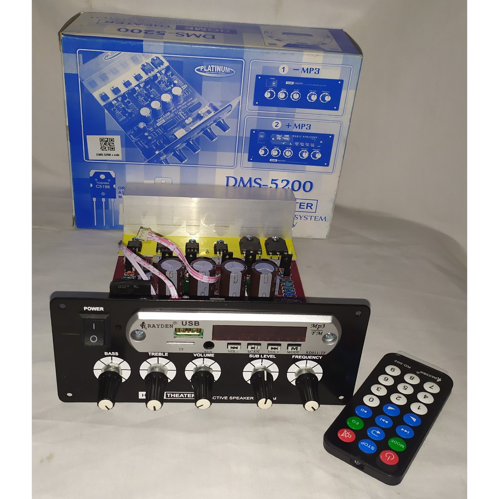 Kit Platinum Kit Power Active DMS-5200 HOME THEATER 2.1 Channel Active Speaker Plus Mp3 Bluetooth