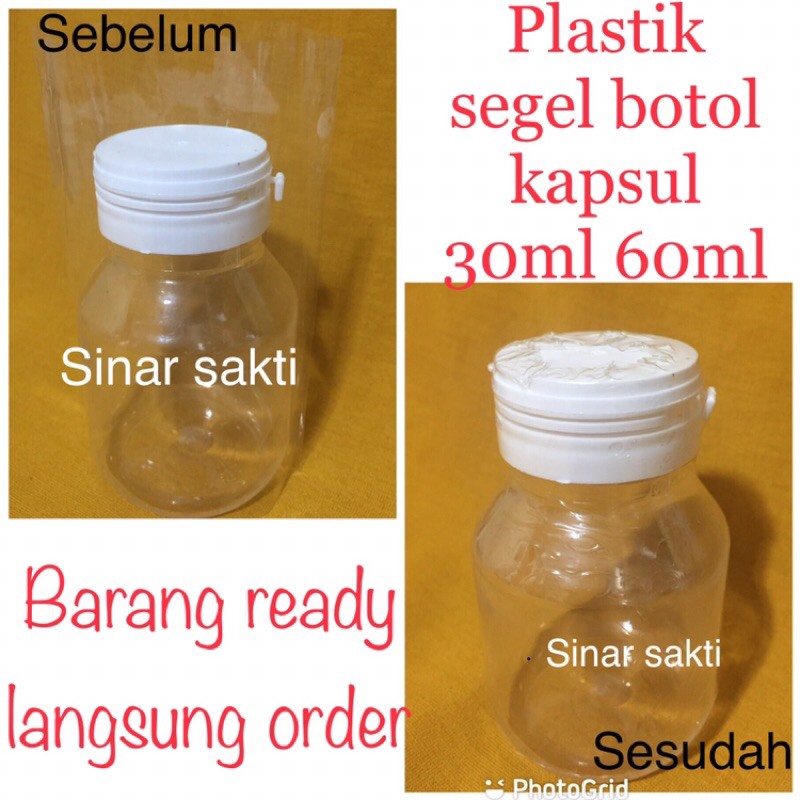 segel plastik botol kapsul 30ml 60ml plastik segel