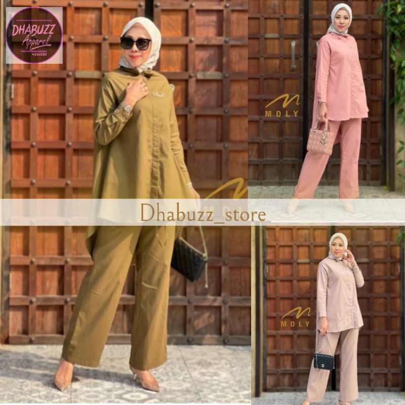 GAMIS  DRESS ATASAN WANITA TERBARU GYA SET PINK COLOR BY MDLY 3055