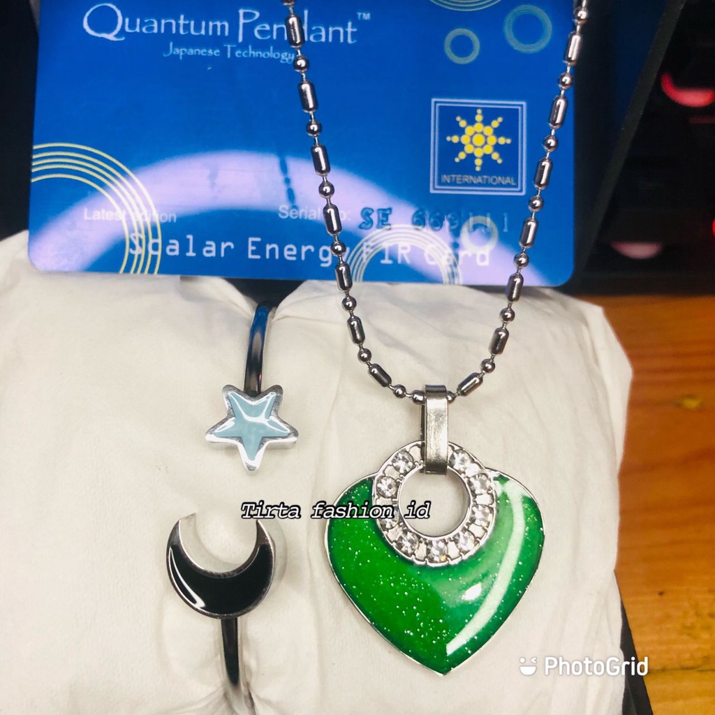 [PROMO TERBARU] 1 SET Kalung Kesehatan Quantum Pendant Permata Bio Energy - Gelang + Kalung+ Box + Sertifikat Card Original