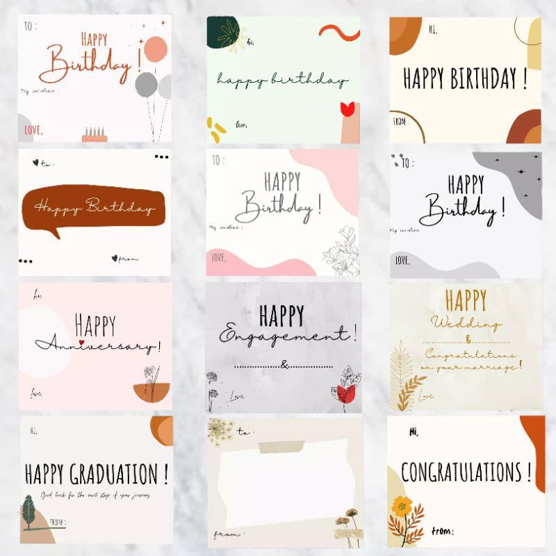 

[COD] Kartu Ucapan Ulang Tahun Birthday Kelulusan Graduation Anniversary Wedding Farewell Card Gift Kado Hadiah