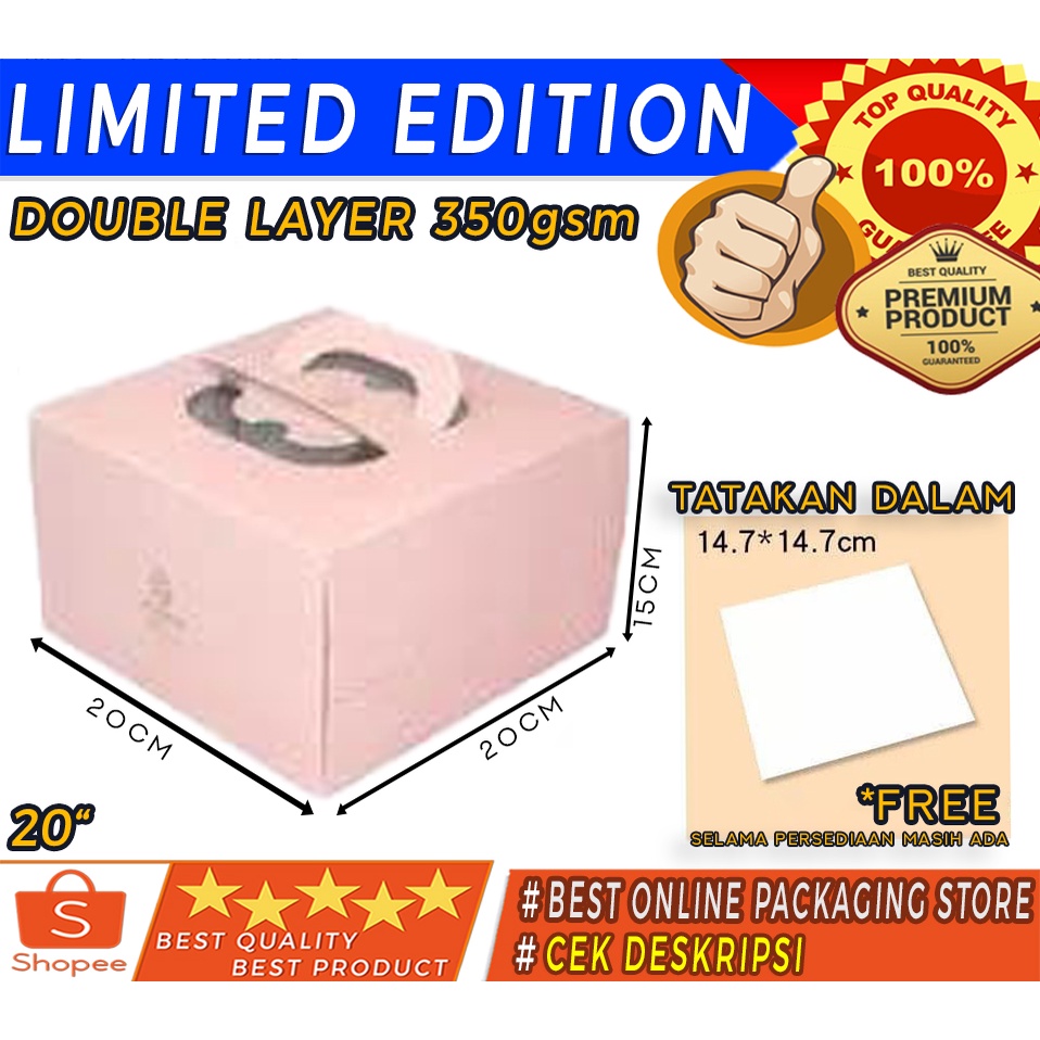 

DUS KUE KERTAS CANTIK UKURAN 20X20X15CM - JP2002