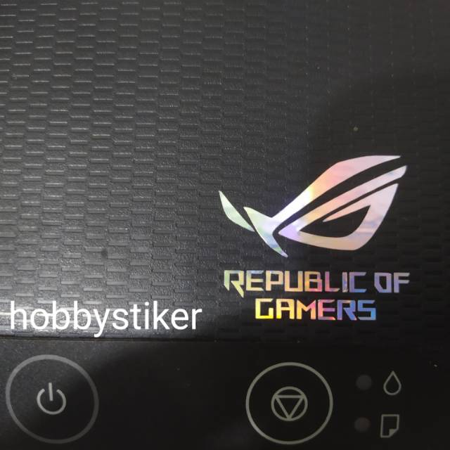 Stiker asus rog republic of gamer ukuran kecil untuk hp laptop