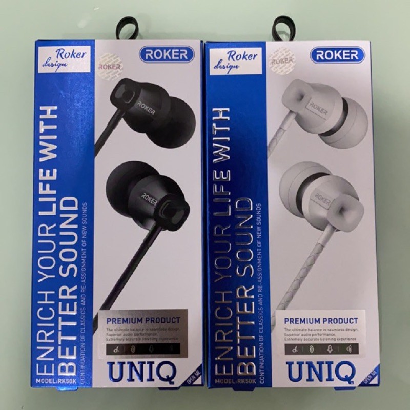 Handsfree Headset Roker Earphone Extreme Bass Handset Handsfree Roker RK50K UNIQ Original