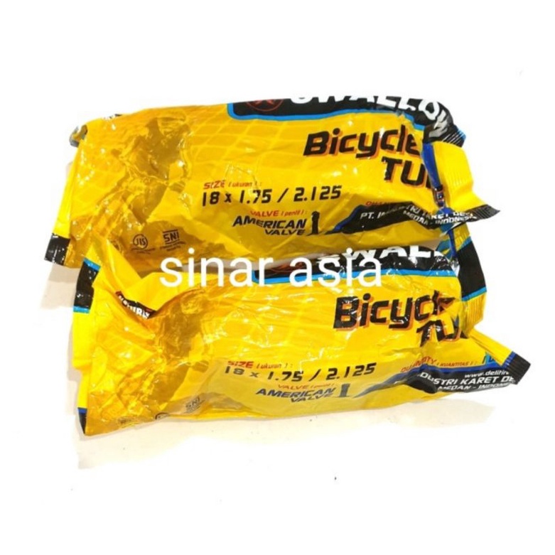 Ban dalam sepeda 18 x 1.75/2.125 merk Swallow ( pentil AV)