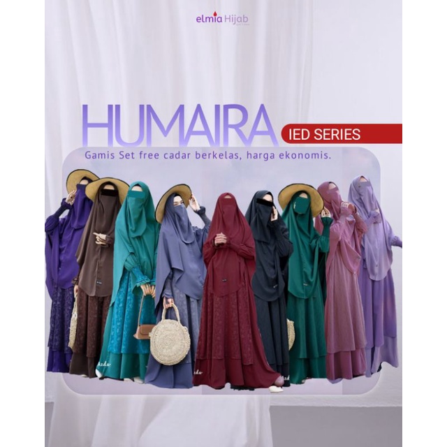 (READY untuk LEBARAN) HUMAIRA ied series Gamis Set Syari by Azda | gamis set wolvis mix embos |