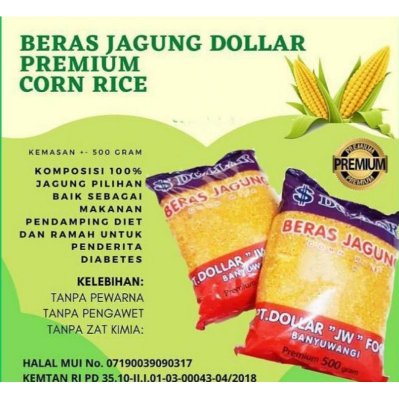 

Nasi Beras Jagung DOLLAR Premium 500gram