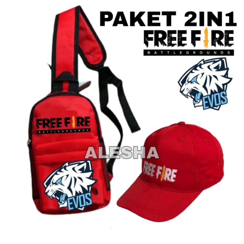 0Tas Selempang Waistbag Anak Laki Laki Karakter Free Fire