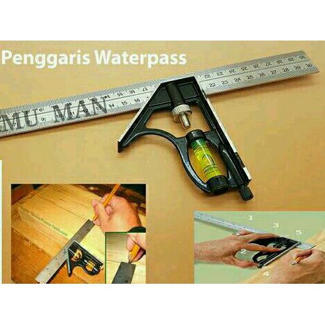 

♦ Penggaris siku / siku sudut /siku kombinasi / siku waterpass ☑