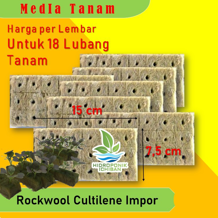 

Rockwool Cultilene Media Tanam Hidroponik 18 Kotak per Lembar 2,5 cm