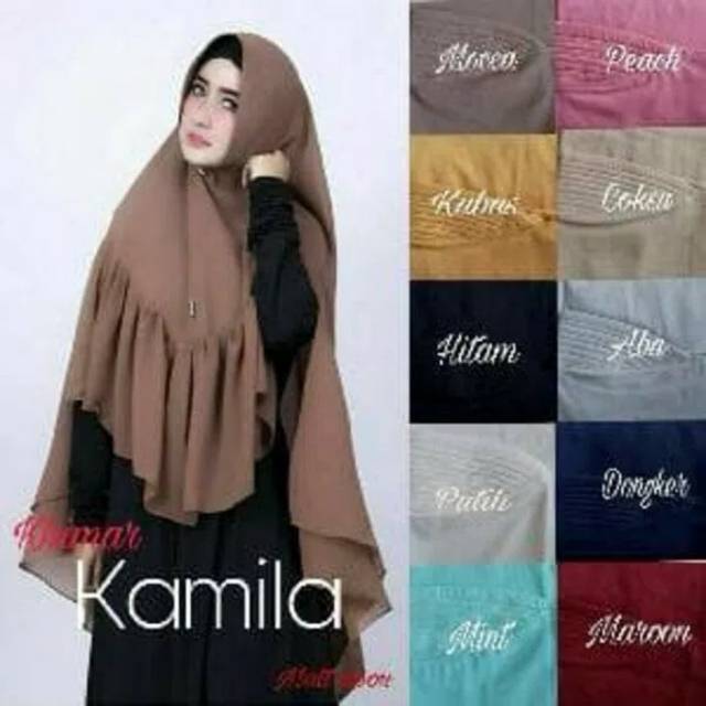 Hijab Jilbab Instan | Khimar Camilla Rempel Pet Antem