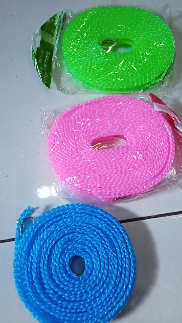 Tali Jemuran 5 Meter Praktis Kuat Murah Clothes Line Laundry Tali Gantungan Lubang Baju Tambang