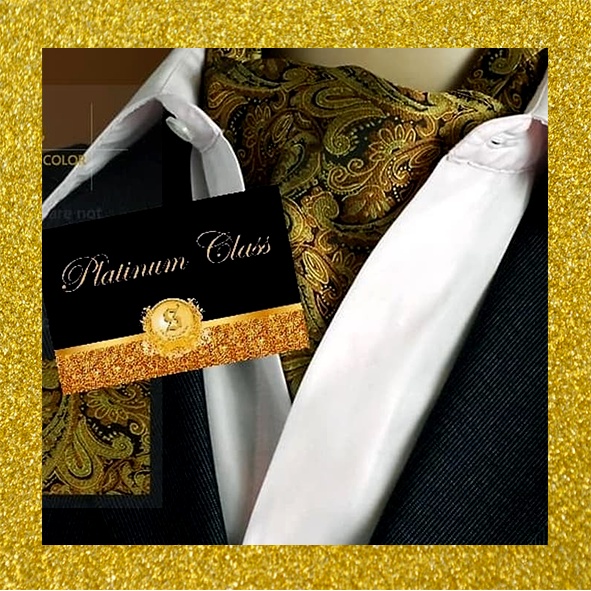 Cravat Dasi Eropa Mewah Gold Platinum Class