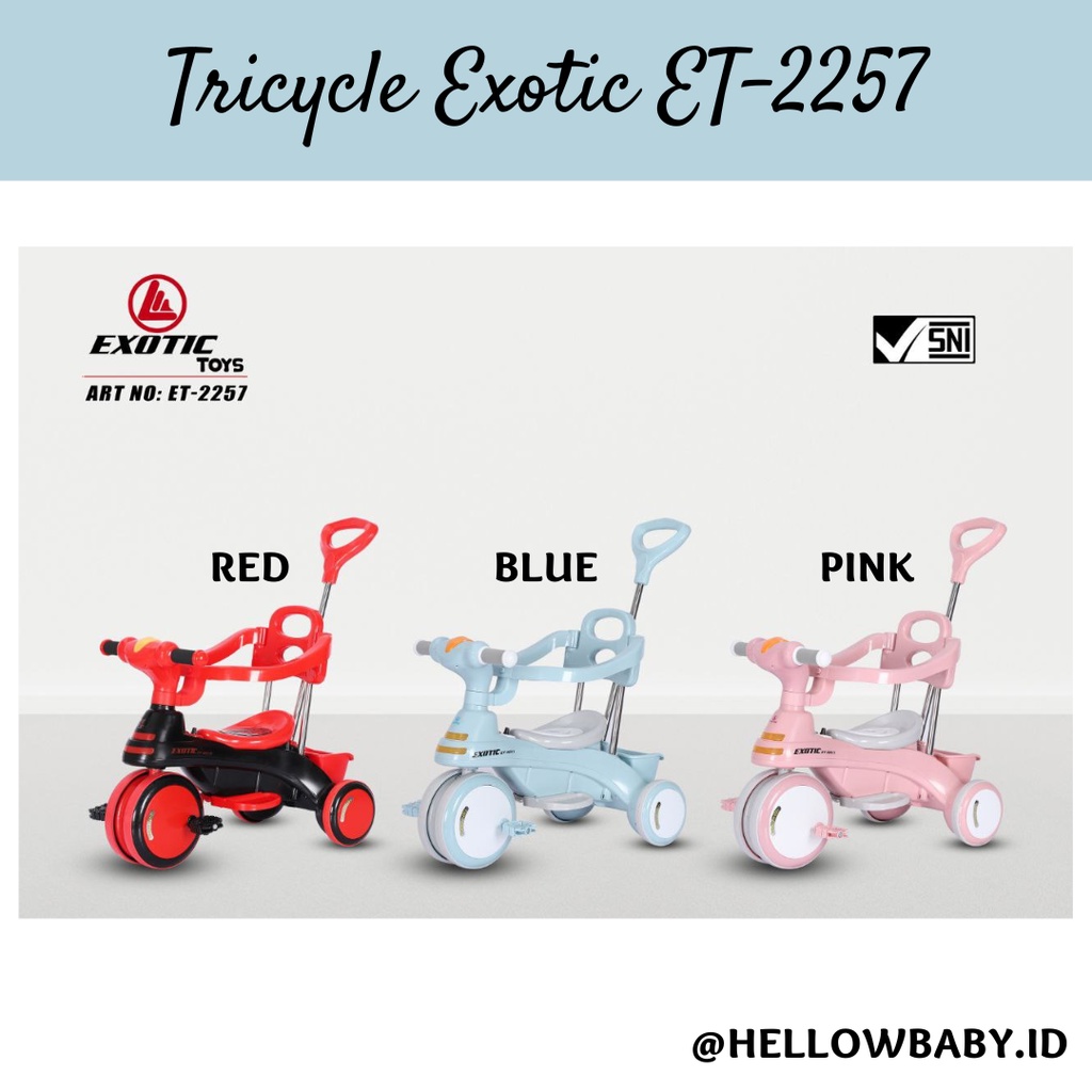 Sepeda Anak Roda Tiga Tricycle Exotic ET-2257