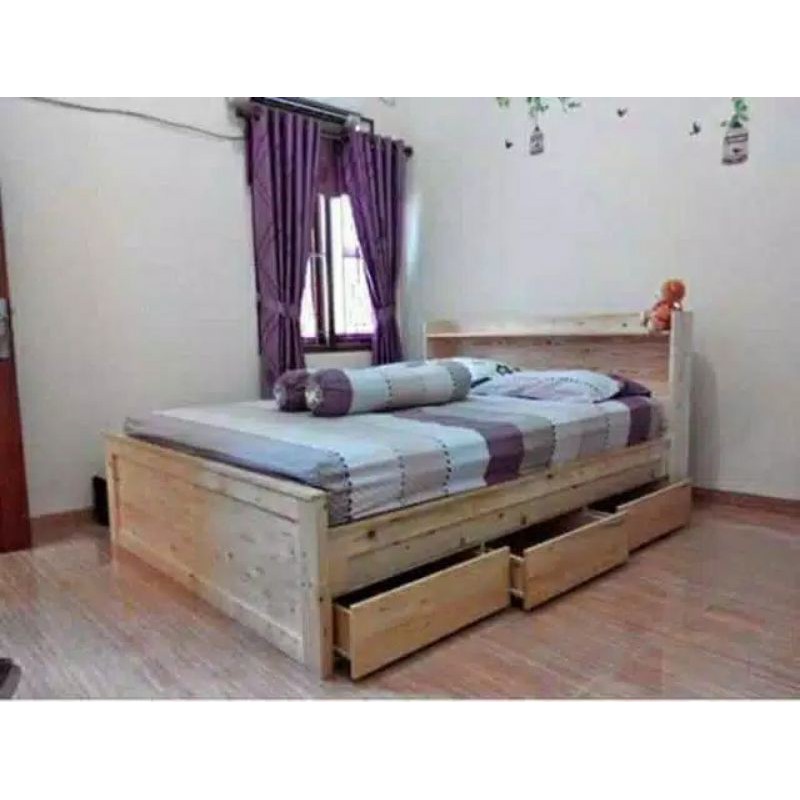 Dipan Divan Ranjang Tempat Tidur Laci ranjang kasur Spring Bed Custom ukuran 160x200